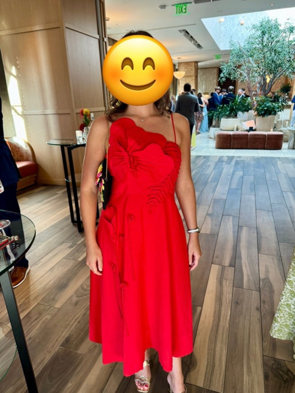 FARM Rio Red Spaghetti-Strap Midi Dress with Floral Detail - Picture 7 of 13